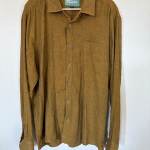 Men's Casual Mustard Button Down Shirt